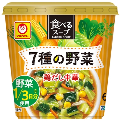 東洋水産 マルちゃん 食べるスープ 7種の野菜 鶏だし中華 25g×6個入