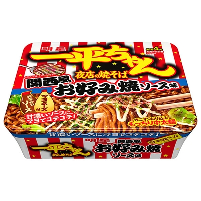 明星食品 一平ちゃん 夜店の焼そば 関西風お好み焼ソース味 122g×12個入