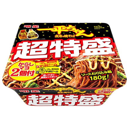 明星食品 一平ちゃん 夜店の焼そば 超特盛 からしマヨ2個付 239g×12個入|インスタント食品 即席めん カップ麺 焼きそば