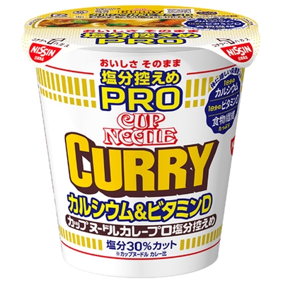 日清食品 カップヌードル 塩分控えめPRO 1日分のカルシウム＆ビタミンD カレー 86g×12個入