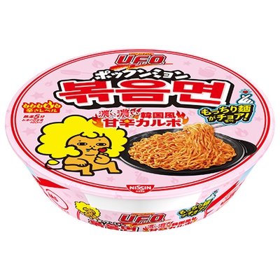 日清食品 日清焼そばU.F.O. ポックンミョン 濃い濃い韓国風甘辛カルボ 101g×12個入