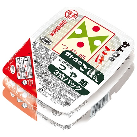 サトウ食品 サトウのごはん 山形県産つや姫 3食パック (200g×3食)×12個入|さとうのごはん レトルト サトウの ご飯 米