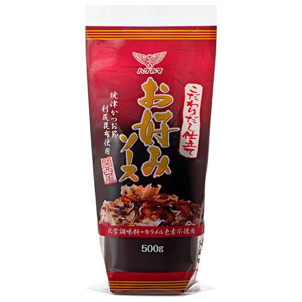 ハグルマ こだわりだし仕立て お好みソース 関西風 500g×12本入|調味料 業務用 ソース 濃厚