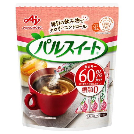 味の素 パルスイート スティック 48g(40本入)×10袋入|低カロリー甘味料 料理用甘味料 コーヒー用甘味料 カロリーオフ 砂糖代替 人工甘味料