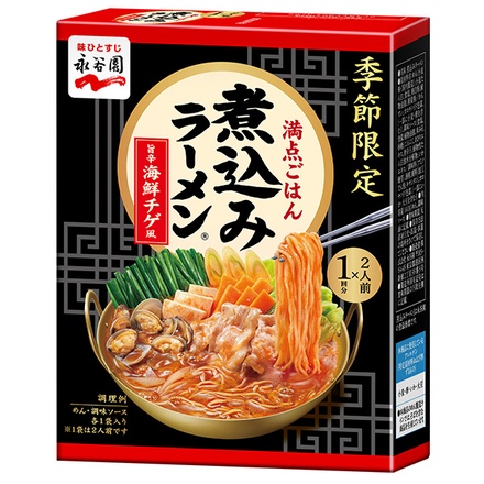 永谷園 二人前煮込みラーメン 旨辛海鮮チゲ風 140g×6箱入|ラーメン 煮込み 海鮮 チゲ 鍋 2人前 1回分 鍋つゆ 鍋の素