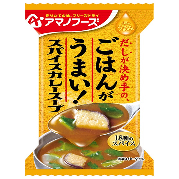 アマノフーズ フリーズドライ Theうまみ ごはんがうまい! スパイスカレースープ 10食×6箱入|インスタント食品 スープ