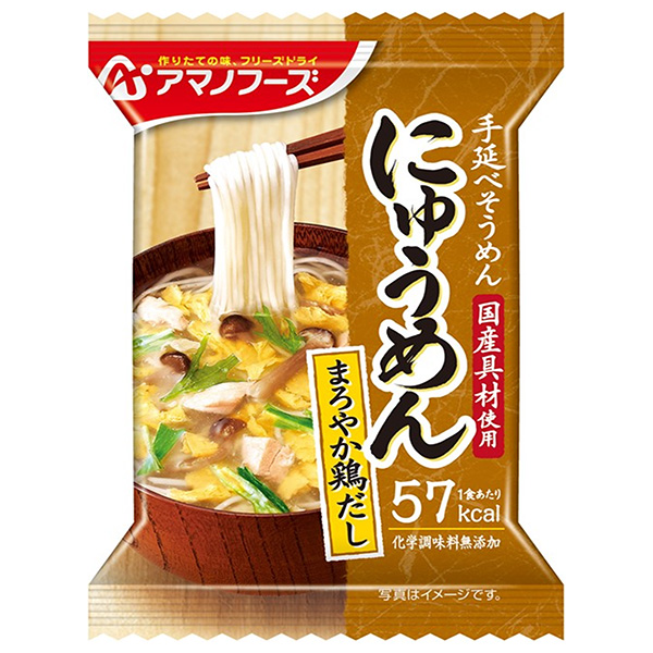 アマノフーズ フリーズドライ にゅうめん まろやか鶏だし 4食×12箱入|一般食品 インスタント食品 即席