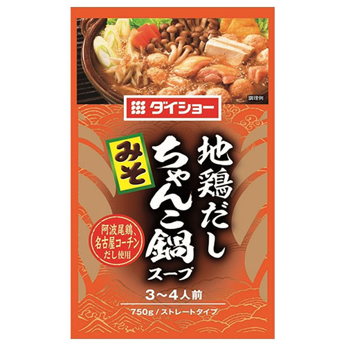 ダイショー 地鶏だしちゃんこ鍋スープ みそ 750g×10袋入|調味料 鍋スープ ストレートタイプ