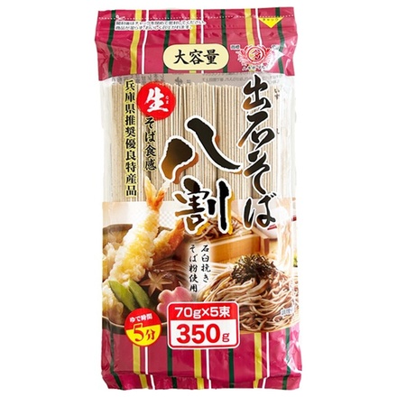 田靡製麺 大容量 出石そば 八割(チャック付) 350g×18袋入|出石そば 蕎麦 乾麺 八割 そば粉