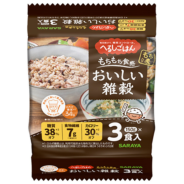 サラヤ へるしごはん おいしい雑穀 (150g×3食)×8個入|レトルト ご飯 米 雑穀