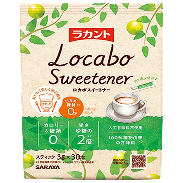 サラヤ ラカントロカボスイートナー 90g(3g×30本)×6袋入|無添加 ゼロカロリー 甘味料 顆粒