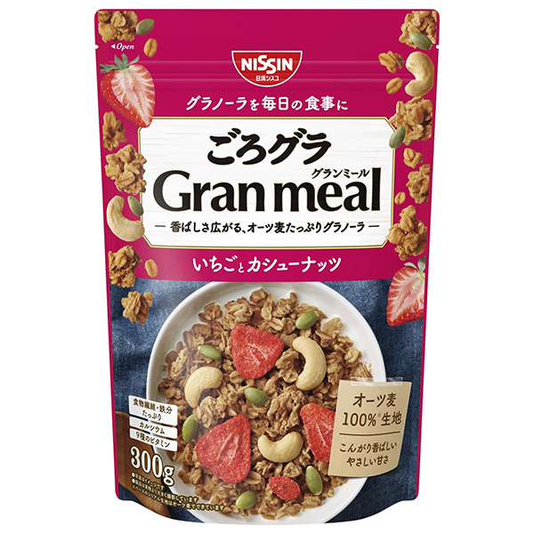 日清シスコ ごろグラ Gran meal いちごとカシューナッツ 300g×8袋入|グラノーラ シリアル イチゴ 苺 いちご 朝食 グランミール