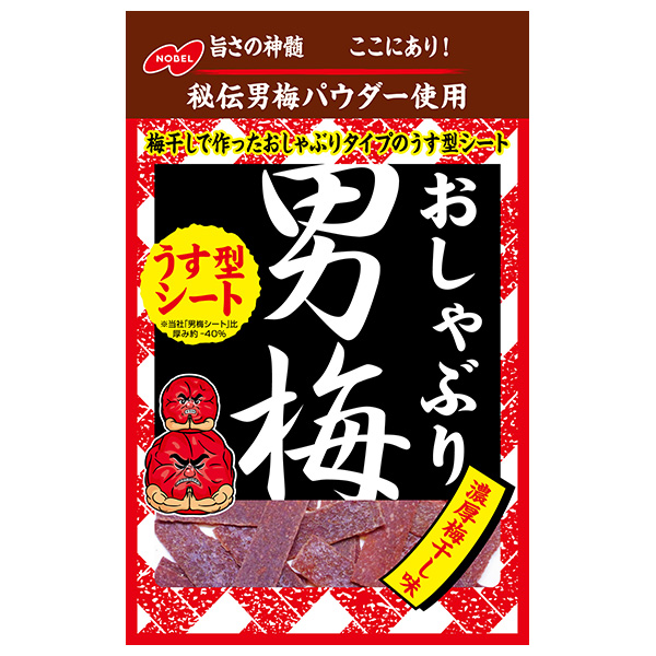 ノーベル製菓 おしゃぶり男梅シート 10g×6個入|お菓子 男梅 梅干し シートタイプ おしゃぶり