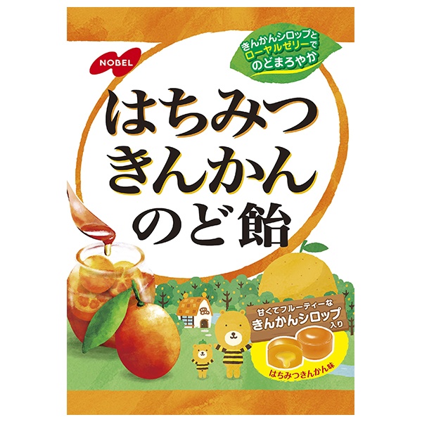 ノーベル製菓 はちみつきんかんのど飴 110g×6個入 メーカー 問屋直送|飴 キャンディー のどあめ きんかん