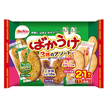 栗山米菓 ばかうけアソート 21枚×12袋入 メーカー 問屋直送|お菓子 米菓 せんべい ばかうけ アソート