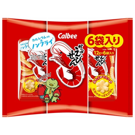 カルビー かっぱえびせん 6P 72g×12袋入 メーカー 問屋直送|かっぱえびせん お菓子 スナック菓子 calbee