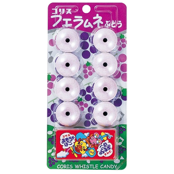 コリス フエラムネぶどう 8個×20個入|お菓子 ラムネ フエ 笛 葡萄 グレープ 駄菓子