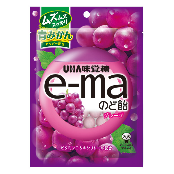 UHA味覚糖 e-maのど飴 袋 (グレープ) 50g×6袋入|お菓子 飴 のど飴 のどあめ ぶどう ブドウ 葡萄 イーマ