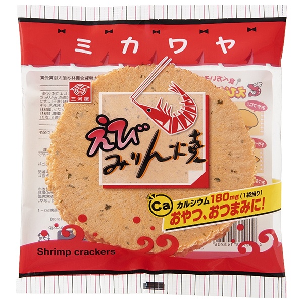 三河屋製菓 えびみりん焼 7枚×12袋入 メーカー 問屋直送|お菓子 おつまみ せんべい 袋 海老