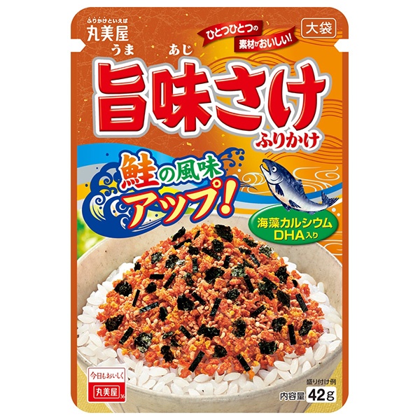 ネコポス 丸美屋 旨味さけ ふりかけ 大袋 42g×10袋入| 全国調味料 ふりかけ 大袋 チャック 鮭 マルミヤ