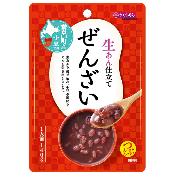 谷尾食糧工業 さくらあん 生あん仕立て ぜんざい 140g×12袋入|お菓子 和菓子 ぜんざい