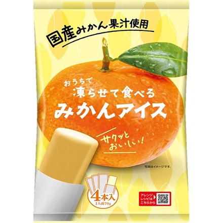 谷尾食糧工業 凍らせて食べる 国産 みかんアイス (70g×4)×12袋入|凍らせる 国産 みかん アイス 冷凍 スイーツ フルーツ デザート おやつ 夏