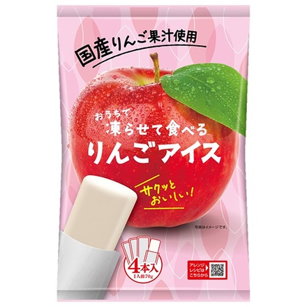 谷尾食糧工業 凍らせて食べる 国産 りんごアイス (70g×4)×12袋入|凍らせる 国産 りんご アイス リンゴ 冷凍 スイーツ フルーツ デザート おやつ 夏