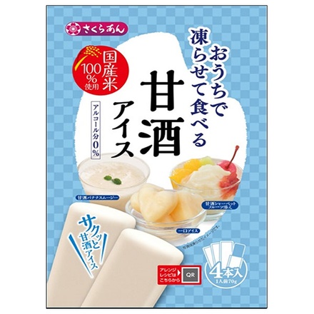 谷尾食糧工業 凍らせて食べる 甘酒アイス (70g×4)×12袋入|凍らせる あまざけ アイス 甘酒 冷凍 スイーツ フルーツ デザート おやつ 夏