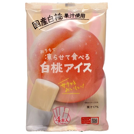 谷尾食糧工業 凍らせて食べる 国産 白桃アイス (70g×4)×12袋入|凍らせる 国産 白桃 アイス 桃 冷凍 スイーツ フルーツ デザート おやつ 夏