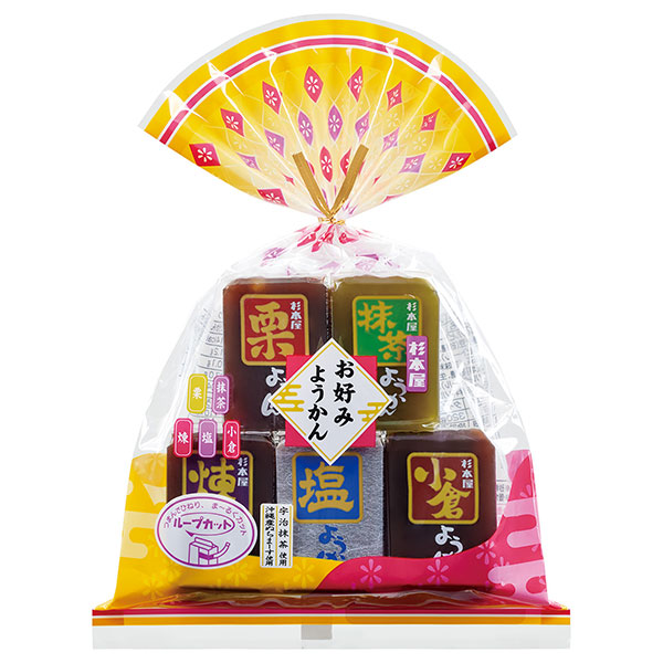 杉本屋製菓 お好みようかん 320g(40g×8個)×12袋入 メーカー 問屋直送|ようかん 羊羹 栗 小倉 抹茶 塩 煉 菓子 詰め合わせ