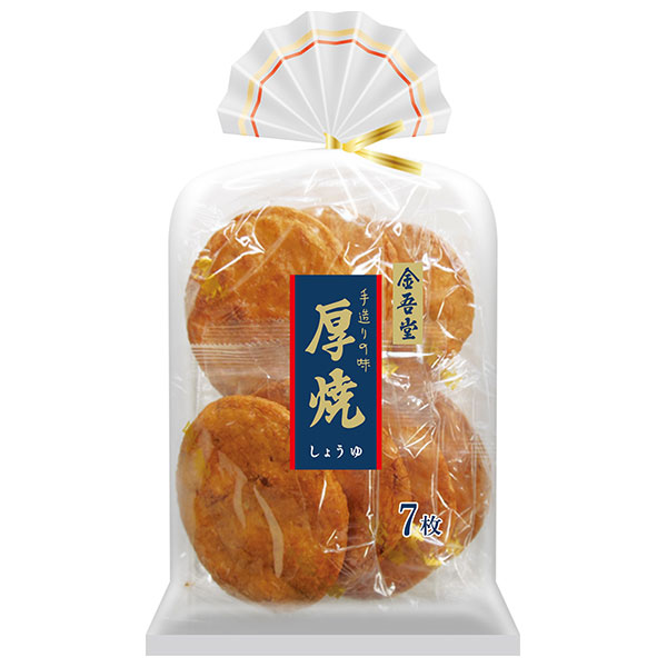 金吾堂製菓 厚焼しょうゆ 7枚×12袋入|お菓子 おつまみ・せんべい 袋 米菓