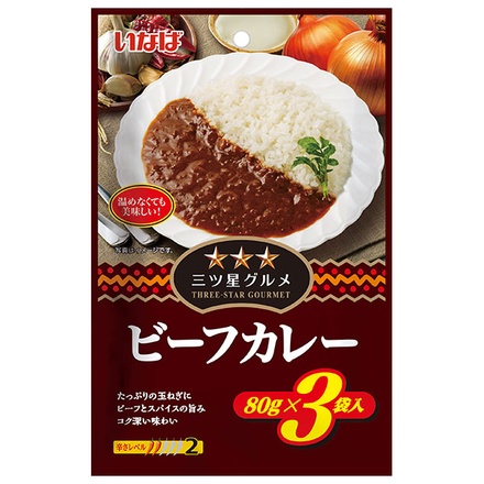 いなば食品 三ツ星グルメ ビーフカレー 240g×16個入|一般食品 レトルト食品 カレー ビーフ