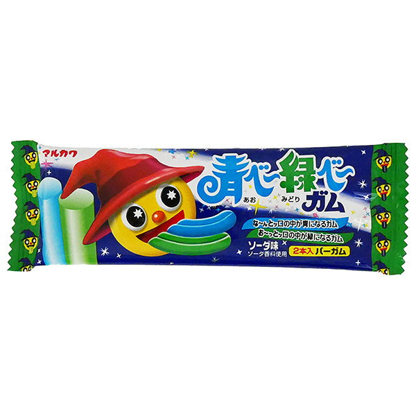 丸川製菓 青べー緑べー ガム 2本×20個入|お菓子 ガム 駄菓子 フルーツガム ソーダ味