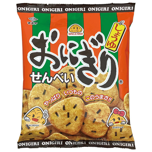 マスヤ おにぎりせんべい 96g×12袋入|お菓子 おつまみ せんべい 袋 米菓 醤油 しょうゆ