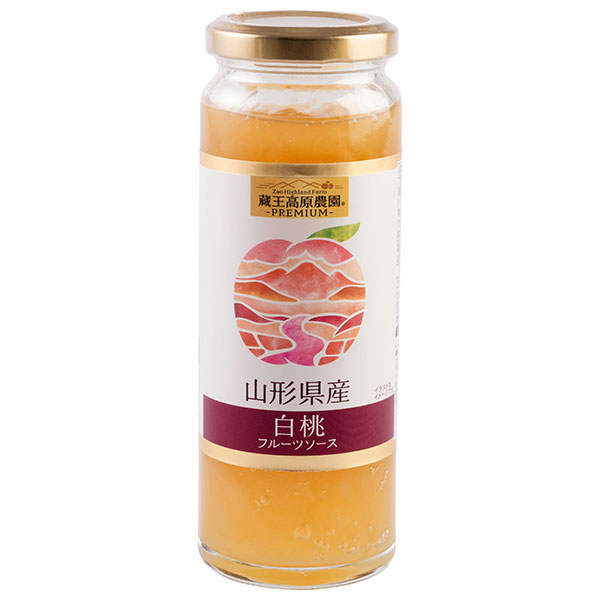 和歌山産業 蔵王高原農園PREMIUM 山形県産 白桃フルーツソース 215g×12本入|調味料 フルーツ ソース 果物 桃 ピーチ
