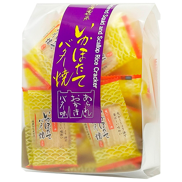 森白製菓 いかほたてバター焼 48g×12袋入 メーカー 問屋直送|お菓子 米菓 あられ 海鮮 ホタテ イカ バター