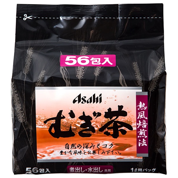 アサヒビールモルト むぎ茶バッグ 560g(10g×56包)×12袋入|麦茶 煮出し 水出し ティーバッグ