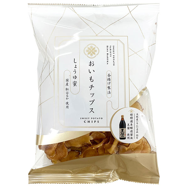東甘堂 おいもチップス しょうゆ蜜(王醤) 100g×24袋入|菓子 さつまいも 芋 チップス スナック菓子 紅はるか 釜揚げ