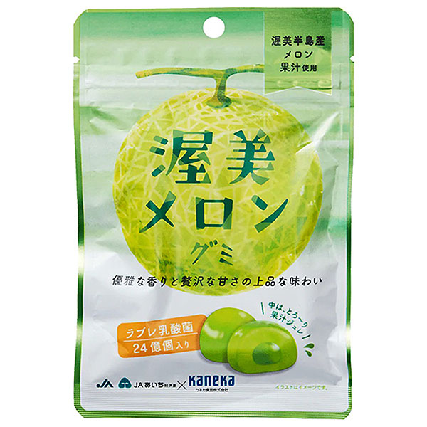 ネコポス カネカ食品 渥美メロングミ ラブレ乳酸菌入 40g×10袋入| 全国お菓子 グミ 果汁 ジュレ ラブレ乳酸菌 ラブレ 乳酸菌 チャック付き 腸内環境 メロン