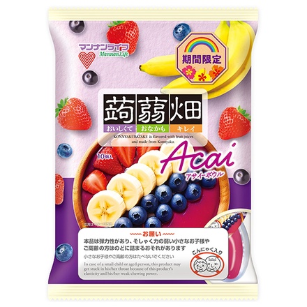 マンナンライフ 蒟蒻畑 アサイーボウル (25g×10個)×12袋入|こんにゃくゼリー アサイー 個装