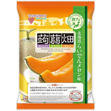 マンナンライフ 蒟蒻畑 北海道らいでんメロン味 (25g×10個)×12袋入|こんにゃくゼリー 北海道 らいでん メロン 個装