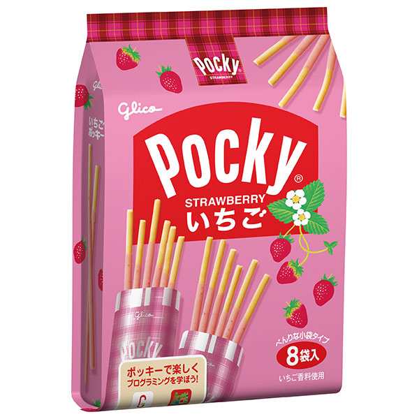 江崎グリコ いちごポッキー 8袋×6袋入|お菓子 チョコレート Pocky イチゴ 苺