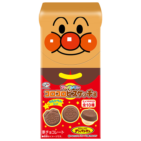 不二家 アンパンマン コロコロビスケッチョ 34g×10箱入|お菓子 おやつ チョコレート チョコスナック ビスケット