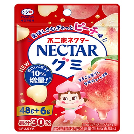 不二家 ネクターグミ ピーチ 54g×10個入|キャンデー グミ 桃 ペコちゃん