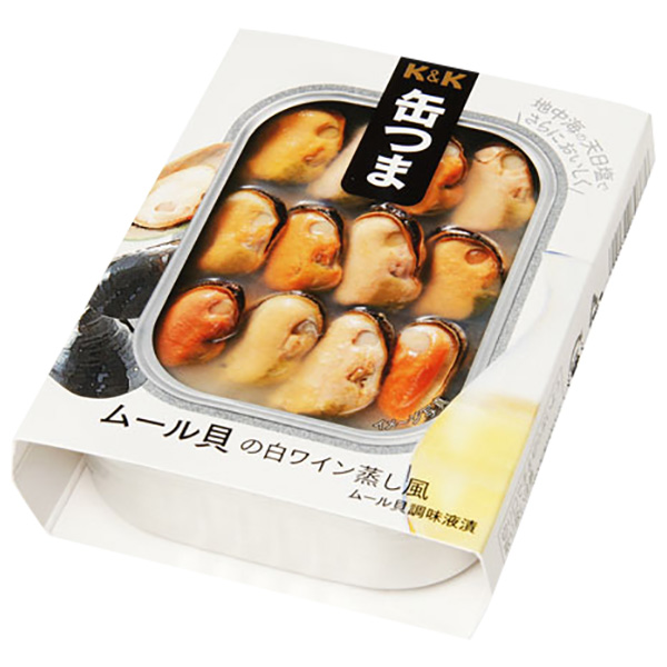 メーカー/問屋直送品・代引不可】国分 K&K 缶つま ムール貝の白ワイン蒸し風EO 角3号B缶 95g×6個入×(2ケース)| おつまみ 缶詰