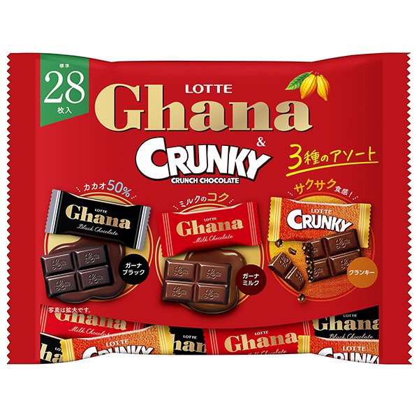 ロッテ ガーナ&クランキー シェアパック 105g×20袋入|お菓子 チョコ CRUNKY Ghana