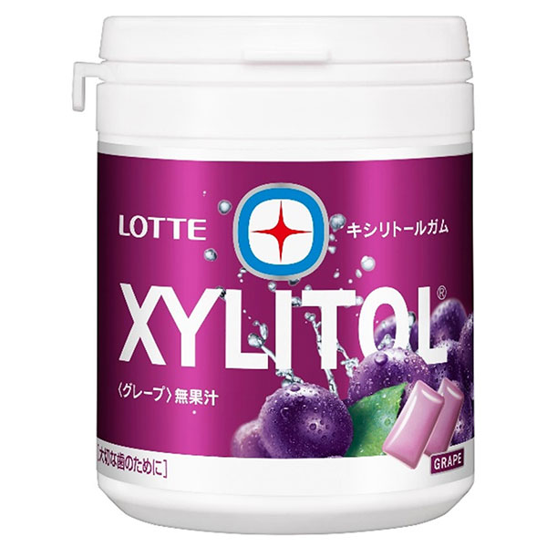 ロッテ キシリトールガム グレープ ファミリーボトル 133g×6個入|お菓子 ガム XYLITOL ぶどう ブドウ 葡萄