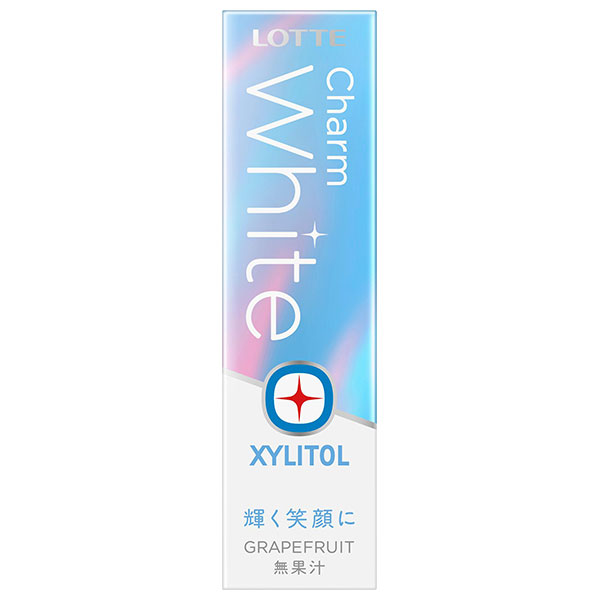 ロッテ キシリトールガム チャームホワイト グレープフルーツ 9枚×15個入|お菓子 XYLITOL ガム 板ガム フルーツガム リフレッシュガム