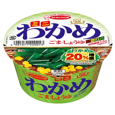 エースコック ミニわかめラーメン ごま・しょうゆ 38g×12個入