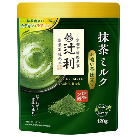 片岡物産 辻利 抹茶ミルク お濃い茶仕立て 120g×12袋入|嗜好品 抹茶 粉末ドリンク インスタント 宇治抹茶 甘さ控えめ ほろにが 抹茶ミルク
